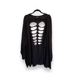 Torrid Black Skeleton Cut Out Ling Sleeve Cardigan/Sweater Women’s Plus Size 5x